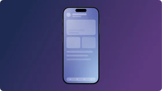 Device mockup card showing an app screenshot in a phone frame