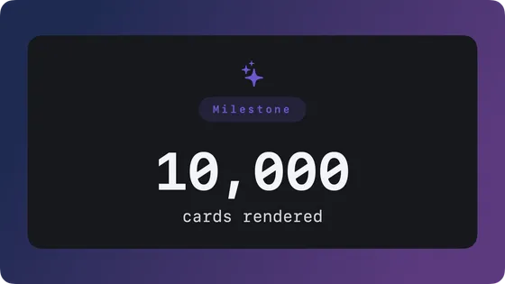 Milestone card celebrating a number just hit