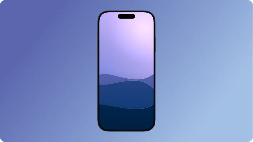 An iPhone shown in a device frame on a purple gradient, the kind of clean device shot used in App Store screenshots.