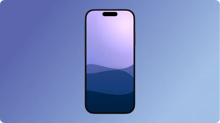 An iPhone shown in a device frame on a purple gradient, the kind of clean device shot used in App Store screenshots.